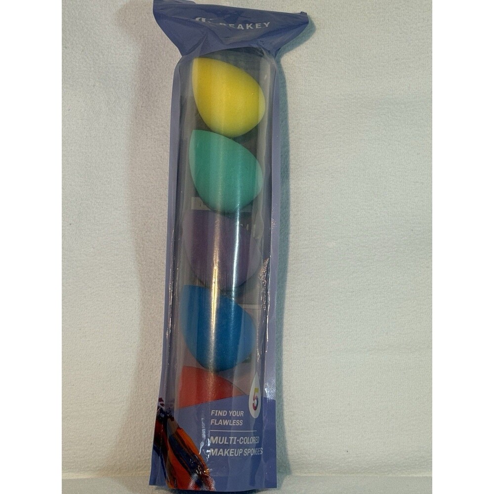 BEAKEY Multicolor Teardrop Shape Makeup Sponge Set 5 Pack HC-S01 Model MPN